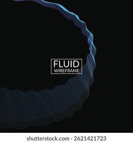Abstrait fluide arrière-plan filaire pour marque et présentation sur site web numérique ou marketing mobile avec couleur moderne sur fond carré foncé 95