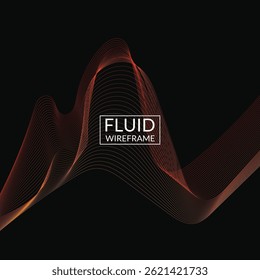 Abstrait fluide arrière-plan filaire pour marque et présentation sur site web numérique ou marketing mobile avec couleur moderne sur fond carré foncé 88