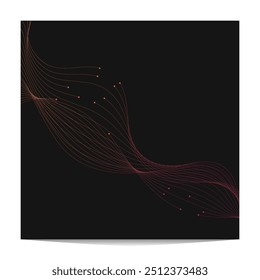 abstract fluid wireframe dark background square shape for social media post