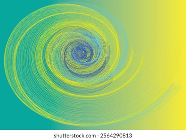 Abstract Fluid Yellow and Blue Vibrant Background. Yellow neon illustration background with soft and elegant waves. Premium design for wallpaper, banner, poster.