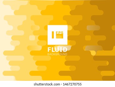 Abstract fluid yellow rounded lines background halftone style. Liquid shape horizontal pattern. Vector illustration