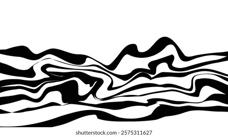 abstract fluidity black and white stripes wave pattern design cover background