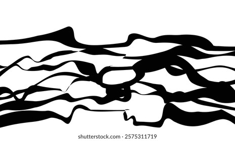 abstract fluidity black and white stripes wave pattern design cover background