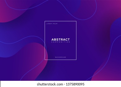 Abstract fluids background composition with purple color and dynamic shape. Trendy Geometric Background Template.