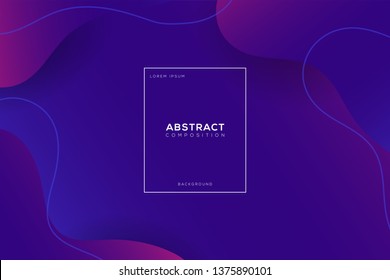 Abstract fluids background composition with purple color and dynamic shape. Trendy Geometric Background Template.