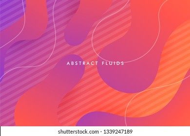 Abstract fluids background composition with vibrant color and dynamic shape. Trendy Background template.