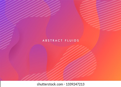 Abstract fluids background composition with vibrant color and dynamic shape. Trendy Background template.