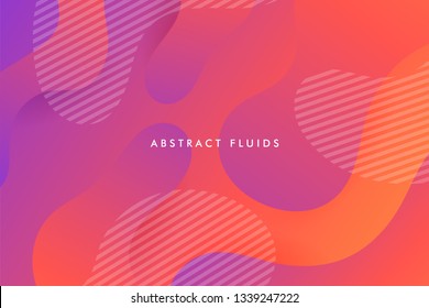 Abstract fluids background composition with vibrant color and dynamic shape. Trendy Background template.