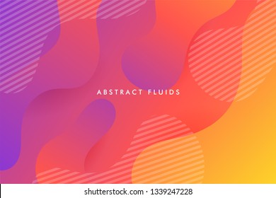 Abstract fluids background composition with vibrant color and dynamic shape. Trendy Background template.
