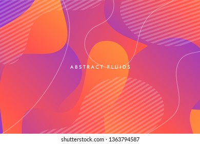 Abstract fluids background composition with vibrant color and dynamic shape. Trendy Background template.
