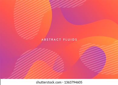 Abstract fluids background composition with vibrant color and dynamic shape. Trendy Background template.