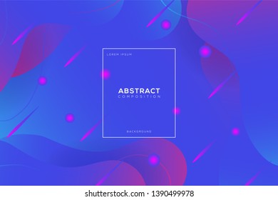 Abstract fluids background composition with vibrant color and dynamic shape. Trendy purple color.
