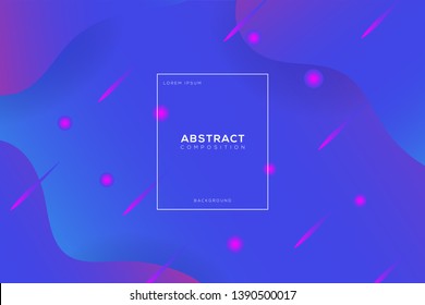 Abstract fluids background composition with vibrant color and dynamic shape. Trendy purple color.