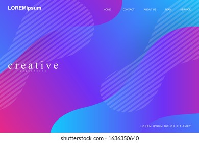 Abstract fluids composition 2020 background trend. Liquid, wavy, dynamic background, gradient color, flowing shapes,. Usable for landing page. Modern and Trendy background color.