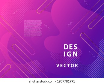 Abstract fluids composition background. Liquid, wavy, dynamic shapes, gradient color. Usable for landing page. Trendy and modern background color.