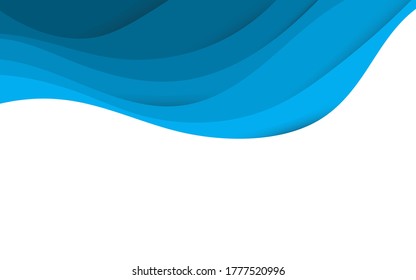 Resumen de fluidos ondulados estilo de papel ondulado con banderas blancas en blanco ilustración vectorial