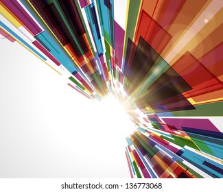 Abstract fly hexagon shapes vector background