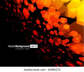 Abstrait mouche, formes hexagonales, arrière-plan vectoriel
