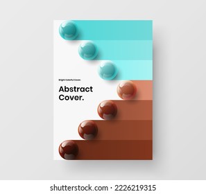 Abstract flyer A4 vector design layout. Colorful 3D spheres banner template.