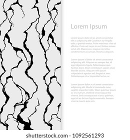 Abstract flyer banner poster template with vector wall cracks. Vector illustration