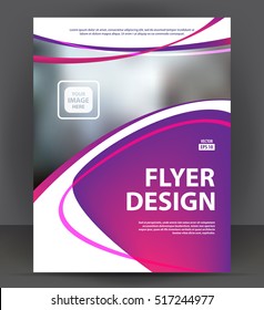 Abstract Flyer, Brochure, Cover Layout Design Print Template, Pamphlet Vector Letter Format Illustration