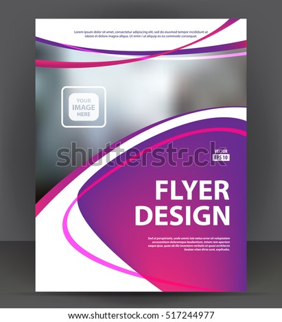 Abstract flyer, brochure, cover layout design print template, pamphlet vector letter format Illustration