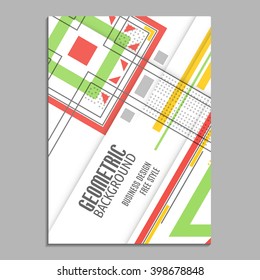 Abstract flyer brochure design template cover colored stripes