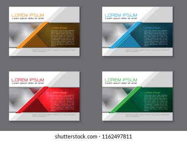 Abstract flyer brochure set collection template for business on grey design modern vector illustration.