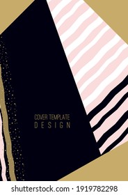 Abstract flyer brochure template design background, simple geometric shapes, parallel stripes. Vector illustration