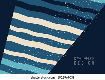 Abstract flyer brochure template design background, simple geometric shapes, parallel stripes. Vector illustration
