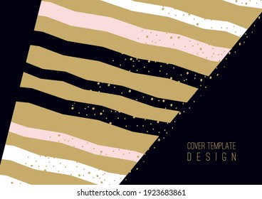 Fondo de diseño de la plantilla del folleto del folleto abstracto, formas geométricas simples, rayas paralelas. Ilustración del vector