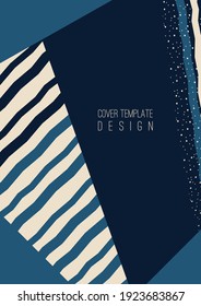 Abstrakter Flyer Broschüre Design Hintergrund, einfache geometrische Formen, parallele Streifen. Vektorgrafik