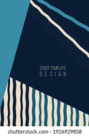 Fondo de diseño de la plantilla del folleto del folleto abstracto, formas geométricas simples, rayas paralelas. Ilustración del vector