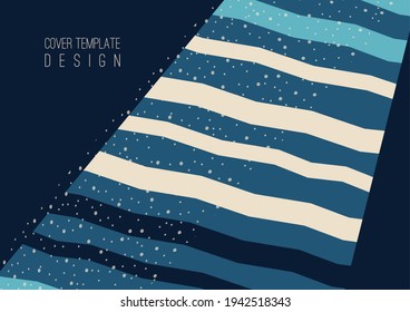 Fondo de diseño de la plantilla del folleto del folleto abstracto, formas geométricas simples, rayas paralelas. Ilustración del vector