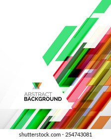 Abstract flyer brochure template design background, simple geometric shapes on white, straight lines and blocks