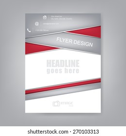 Abstract flyer or cover design, brochure template, corporate banner with contact information icons/vector illustration