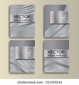 Abstract Flyer or Cover Design. Brochure Templates with Metal Effect. Vector Illustration. 