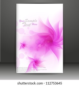 Abstract Flyer or Cover Design with purple flowers