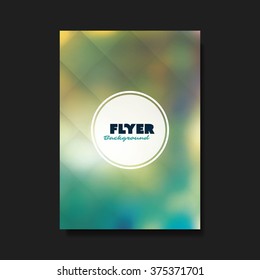 Plantilla de diseño de volante o cubierta abstracta con fondo borroso