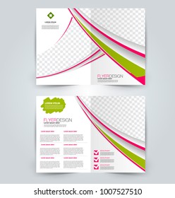 Abstract flyer design background. Brochure template. Can be used for magazine cover, business mockup, education, presentation, report. Pink and green color.