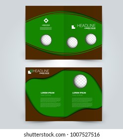 Abstract flyer design background. Brochure template. Can be used for magazine cover, business mockup, education, presentation, report. Brown and green color.