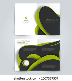 Abstract flyer design background. Brochure template. Can be used for magazine cover, business mockup, education, presentation, report. Black and green color.