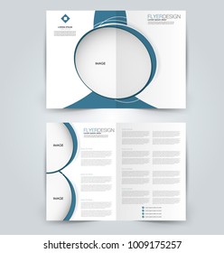 Abstract flyer design background. Brochure template. Can be used for magazine cover, business mockup, education, presentation, report. Blue color.