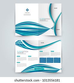 Abstract flyer design background. Brochure template. Can be used for magazine cover, business mockup, education, presentation, report. Blue color.