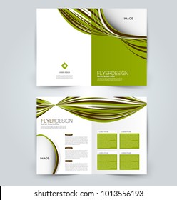 Abstract flyer design background. Brochure template. Can be used for magazine cover, business mockup, education, presentation, report. Green color.