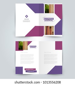 Abstract flyer design background. Brochure template. Can be used for magazine cover, business mockup, education, presentation, report. Purple color.