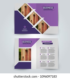 Abstract flyer design background. Brochure template. Can be used for magazine cover, business mockup, education, presentation, report. Purple color.