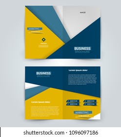 Abstract flyer design background. Brochure template. Can be used for magazine cover, business mockup, education, presentation, report. Blue and yellow color.
