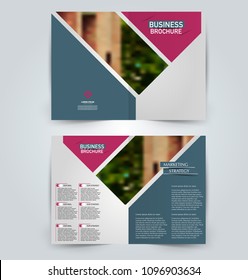 Abstract flyer design background. Brochure template. Can be used for magazine cover, business mockup, education, presentation, report. Blue and pink color.