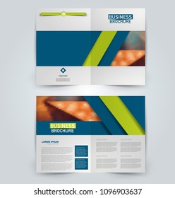 Abstract flyer design background. Brochure template. Can be used for magazine cover, business mockup, education, presentation, report. Blue and green color.